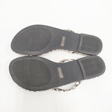 BEAUTY&YOUTH UNITED ARROWS パイソン柄 トングサンダル 36サイズ フラット サンダル ベージュ レディース ビューティアンドユース【中古】6-0417S◎