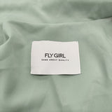 FLY GIRL イタリア製 ベルト付き サイズ42 ボタンレス コート ライトグリーン レディース フライガール【中古】6-0309M♪