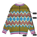 FLY GIRL 幾何学模様 セーター ニット グリーン マルチ レディース フライガール【中古】6-0122T∞