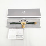 HERMES ケリーウオッチ ヴィンテージ 南京錠 80年代 アクセサリーウオッチ 腕時計 グリーン ゴールド レディース エルメス【中古】5-1222G◎