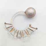 H.P.FRANCE フリルビーズビアス ショートステッィック 片耳用 ピアス クリア ゴールド レディース アッシュ・ペー・フランス【中古】6-0212G∞