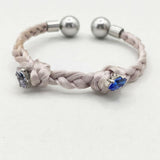 incantesimo インカンテシモ ファイバー 三つ編み ブレスレット H.P.FRANCE購入 バングル ライトピンク レディース【中古】6-0212G∞