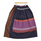 tamaki niime powan skirt ポワンスカート ギャザー マキシ丈 ロングスカート ネイビー パープル レディース 玉木新雌/タマキニイメ【中古】6-0203G♪