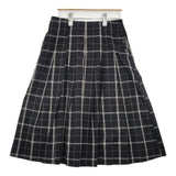 MARGARET HOWELL COTTON LINEN CHECK SKIRT 578-5132031 定価41800円 スカート 25SS ブラック レディース マーガレットハウエル【中古】6-0329M♪