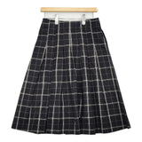 MARGARET HOWELL COTTON LINEN CHECK SKIRT 578-5132031 定価41800円 スカート 25SS ブラック レディース マーガレットハウエル【中古】6-0329M♪
