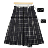 MARGARET HOWELL COTTON LINEN CHECK SKIRT 578-5132031 定価41800円 スカート 25SS ブラック レディース マーガレットハウエル【中古】6-0329M♪