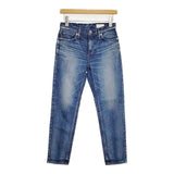 upper hights THE STELLA USED加工 ストレートパンツ 280219 ジーンズ サイズ22 デニムパンツ ブルー レディース アッパーハイツ【中古】6-0509G∞