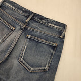 upper hights THE STELLA USED加工 ストレートパンツ 280219 ジーンズ サイズ22 デニムパンツ ブルー レディース アッパーハイツ【中古】6-0509G∞