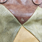 HENRY CUIR 革 レザー 犬 刺繍 パッチワーク A4サイズ トートバッグ ブラウン 多色 レディース アンリークイール【中古】6-0127G◎