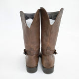 HENRY CUIR 革 レザー 37サイズ ブーツ ブラウン レディース アンリークイール【中古】5-1222T◎