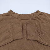 45R/45rpm Tシャツドレス コットン 日本製 ポケット付き ワンピース ブラウン レディース フォーティーファイブアールピーエム【中古】6-0203M♪