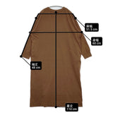 45R/45rpm Tシャツドレス コットン 日本製 ポケット付き ワンピース ブラウン レディース フォーティーファイブアールピーエム【中古】6-0203M♪