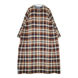 45R/45rpm インド二重織ネルのAドレス 定価47300円 コットン チェック ワンピース ブラウン ネイビー レディース フォーティーファイブアールピーエム【中古】6-0125T∞