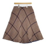 45R/45rpm Wクロスツイードスカート 定価52800円 ウール ロングスカート ブラウン ベージュ レディース フォーティーファイブアールピーエム【中古】6-0125T∞