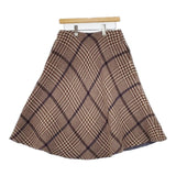 45R/45rpm Wクロスツイードスカート 定価52800円 ウール ロングスカート ブラウン ベージュ レディース フォーティーファイブアールピーエム【中古】6-0125T∞