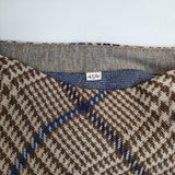 45R/45rpm Wクロスツイードスカート 定価52800円 ウール ロングスカート ブラウン ベージュ レディース フォーティーファイブアールピーエム【中古】6-0125T∞