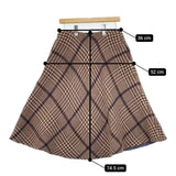 45R/45rpm Wクロスツイードスカート 定価52800円 ウール ロングスカート ブラウン ベージュ レディース フォーティーファイブアールピーエム【中古】6-0125T∞