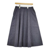 45R/45rpm 二重織コットンウールのスカート 定価48400円 ロングスカート グレー ネイビー レディース フォーティーファイブアールピーエム【中古】6-0125T∞