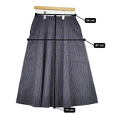 45R/45rpm 二重織コットンウールのスカート 定価48400円 ロングスカート グレー ネイビー レディース フォーティーファイブアールピーエム【中古】6-0125T∞