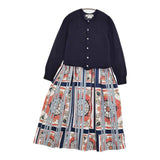 COMME des GARCONS COMME des GARCONS カーディガンドッキングワンピース RT-0024 AD2017 ネイビー ライトブルー レディース コムデギャルソン/コムコム【中古】5-1219T♪