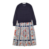 COMME des GARCONS COMME des GARCONS カーディガンドッキングワンピース RT-0024 AD2017 ネイビー ライトブルー レディース コムデギャルソン/コムコム【中古】5-1219T♪