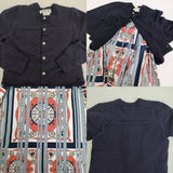 COMME des GARCONS COMME des GARCONS カーディガンドッキングワンピース RT-0024 AD2017 ネイビー ライトブルー レディース コムデギャルソン/コムコム【中古】5-1219T♪