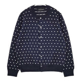 tricot COMME des GARCONS 刺繍ドット ウール カーディガン AD2020 ネイビー ホワイト レディース トリココムデギャルソン【中古】6-0125T∞