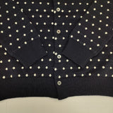 tricot COMME des GARCONS 刺繍ドット ウール カーディガン AD2020 ネイビー ホワイト レディース トリココムデギャルソン【中古】6-0125T∞