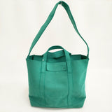 zattu KINAX マイクロファイバースエードミドルフラップトートバッグ 2way ショルダーバッグ グリーン レディース ザッツ【中古】5-1222G◎