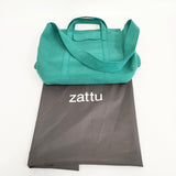 zattu KINAX マイクロファイバースエードミドルフラップトートバッグ 2way ショルダーバッグ グリーン レディース ザッツ【中古】5-1222G◎