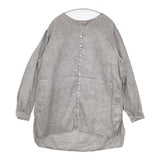MITTAN 大麻ワイドシャツ 高密度 ベンガラ染 松煙 定価38500円 SH-129B サイズ2 長袖シャツ グレー レディース ミタン/ミッタン【中古】6-0329M♪