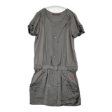 COMPTOIR DES COTONNIERS 半袖 コットン シルク 切り替え ワンピース グレー レディース コントワーデコトニエ【中古】6-0614S∞