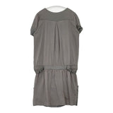 COMPTOIR DES COTONNIERS 半袖 コットン シルク 切り替え ワンピース グレー レディース コントワーデコトニエ【中古】6-0614S∞