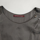 COMPTOIR DES COTONNIERS 半袖 コットン シルク 切り替え ワンピース グレー レディース コントワーデコトニエ【中古】6-0614S∞