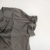 COMPTOIR DES COTONNIERS 半袖 コットン シルク 切り替え ワンピース グレー レディース コントワーデコトニエ【中古】6-0614S∞
