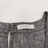 fog linen work スクエアネック 七分袖 リネン ワンピース グレー系 レディース フォグリネンワーク【中古】6-0309M♪