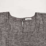 fog linen work スクエアネック 七分袖 リネン ワンピース グレー系 レディース フォグリネンワーク【中古】6-0309M♪