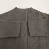 evam eva プレスウールコート サイズ2 定価46200円 E253K090 コート 25AW グレー系 レディース エヴァムエヴァ【中古】5-1219T♪