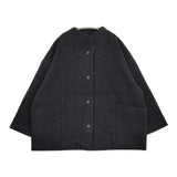 evam eva プレスウールコート サイズ2 定価46200円 E253K090 コート 25AW チャコールグレー レディース エヴァムエヴァ【中古】5-1219T♪