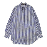 MUSE de Deuxieme Classe BOYS BIGシャツ ストライプ 日本製 コットン 長袖シャツ ブルー ホワイト レディース ミューズドゥドゥーズィエムクラス【中古】6-0227M△