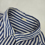 MUSE de Deuxieme Classe BOYS BIGシャツ ストライプ 日本製 コットン 長袖シャツ ブルー ホワイト レディース ミューズドゥドゥーズィエムクラス【中古】6-0227M△