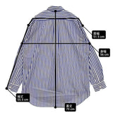 MUSE de Deuxieme Classe BOYS BIGシャツ ストライプ 日本製 コットン 長袖シャツ ブルー ホワイト レディース ミューズドゥドゥーズィエムクラス【中古】6-0227M△