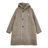 Danton ウールモッサフードコート 定価32780円 JD-8905 WOM サイズ36 コート ベージュ レディース ダントン【中古】5-1226T♪