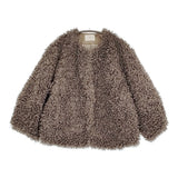 IENA TISSAVELファーブルゾン サイズ38 定価36300円 24010900501030 ノーカラー ブルゾン 24AW グレー系 レディース イエナ【中古】5-1219A♪