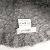 yourwear ウール100％ ポンポン付き ニット帽 帽子 ニットキャップ グレー レディース ユアウェア【中古】5-1222T◎