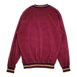 LACOSTE IZOD Vネック ベロア ヴィンテージ カットソー 70年代 糸巻きタグ ワインレッド系 レディース ラコステ【中古】6-0125T∞