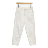 mina perhonen dn4470 always テーパードデニム ホワイトデニム サイズ36 赤耳 コットンリネン デニムパンツ ホワイト レディース ミナペルホネン【中古】6-0227M△