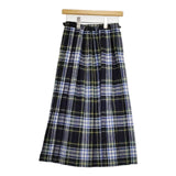 O'NEIL OF DUBLIN/BOSTON-NINE チェック キルト ロングスカート グリーン ネイビー レディース オニールオブダブリン/ボストンナイン【中古】6-0125T∞