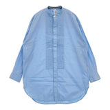 Traditional Weatherwear ビッグタックアップシャツ ノーカラー ピンタック サイズXS コットン 長袖シャツ ライトブルー レディース トラディショナルウェザーウェア【中古】6-0227M△