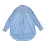Traditional Weatherwear ビッグタックアップシャツ ノーカラー ピンタック サイズXS コットン 長袖シャツ ライトブルー レディース トラディショナルウェザーウェア【中古】6-0227M△